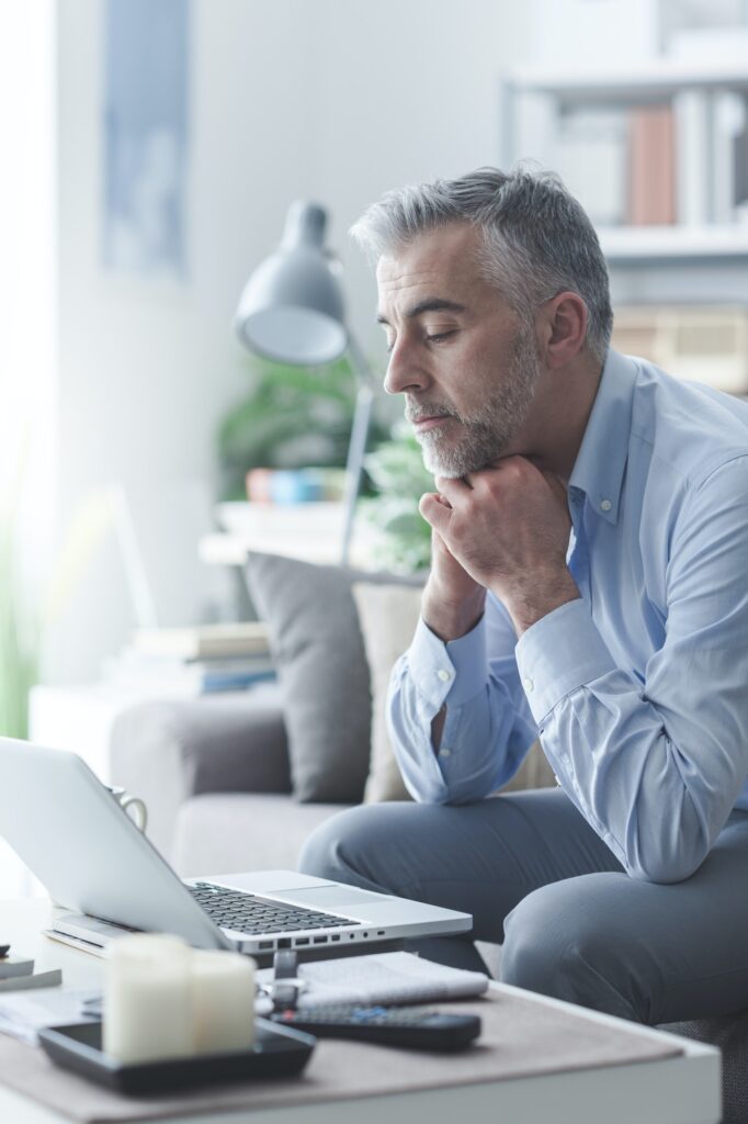 Businessman working at home